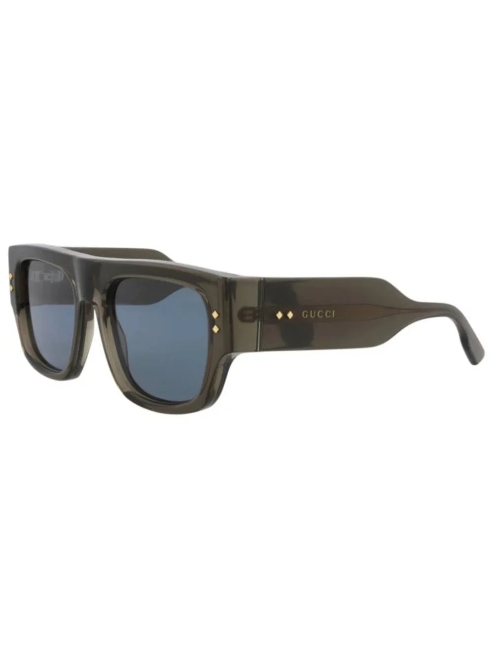 New Gucci Women's Sunglasses Square Rectangle Recycled Acetate Frame Mens Grey